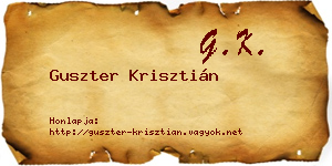 Guszter Krisztián névjegykártya